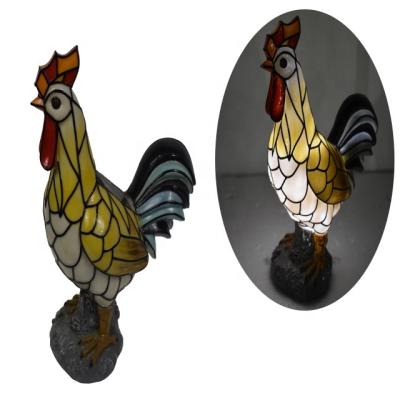 China Factory supply good quality solar garden rooster statue light chicken figurine decoration lamp solar power led lamps for sale