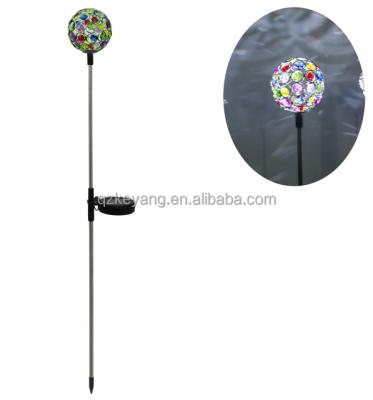 China Solar Garden Crystal Ball Garden LED Stake Lights Landscape Glass Stake Ball Stakes for sale