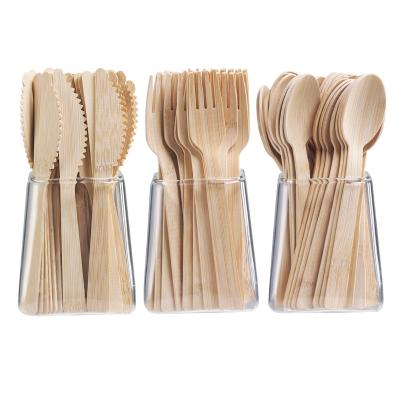 China Biodegradable Premium Food Safe Compostable Restaurant Quality Disposable Bamboo Cutlery for sale