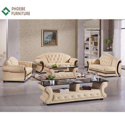 China Mid Century Modern Sofa Reclining Saudi Majlis Leather Sectional Sofas Set With Coffee And TV Table for sale