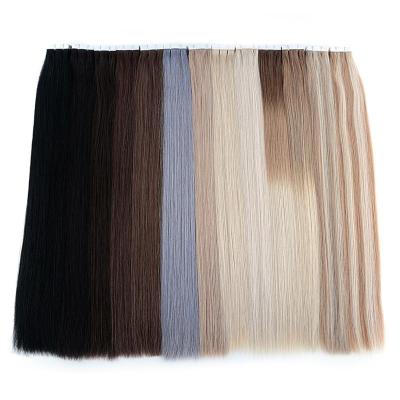 China Hot Selling Silky Straight Wave Tape In Hair Extensions Wholesaler European Remy Seamless Double Tape In Hair Extensions for sale