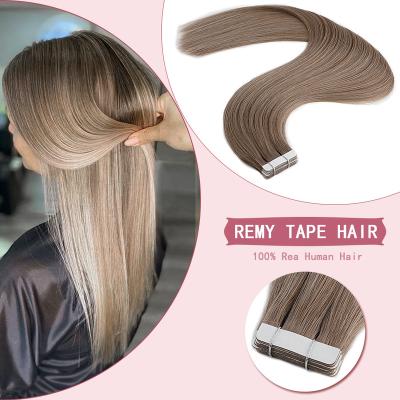 China Silky Straight Wave Neitsi Tape In European 100% Seamless Glue Pulled Remy Human Invisible Skin Weft Tape In Hair Extensions Double On Hair for sale