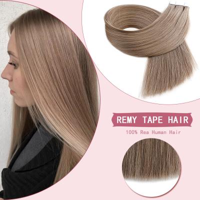 China Silky Straight Wave Neitsi Tape In Invisible Remy Cuticle Aligned Extensions European Seamless 100% Human Hair Pulled Double Hair Extensions for sale