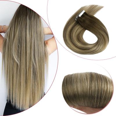 China Neitsi Silky Straight Tape In Hair Extension Real Remy Human Hair Skin Weft Blonde 100% Adhesive Glue On Salon 12-24 Inch for sale