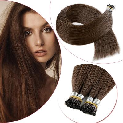 China Neitsi Silky Straight I Tip Machine Made Straight Natural Pre Bonded Human Hair Remy Keratin Human Hair Extensions Double Ended Extensions for sale