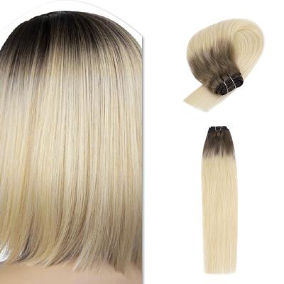 China Neitsi Silky Straight Clip In Hair Extensions 100% Remy Human Hair Extensions 7Pcs Full Head Straight 16 Cuts Blonde Ombre Color Skin Weft for sale