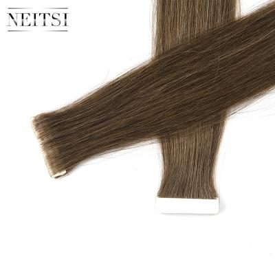 China Neitsi Silky Straight Double Drawn Tape Hair Extensions PU Peel Invisible Tape Hair Extensions 8# for sale