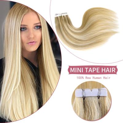 China Neitsi Mini Tape In Human Hair Adhesive Mixed Color Invisible Skin Weft Extensions Silky Straight 12