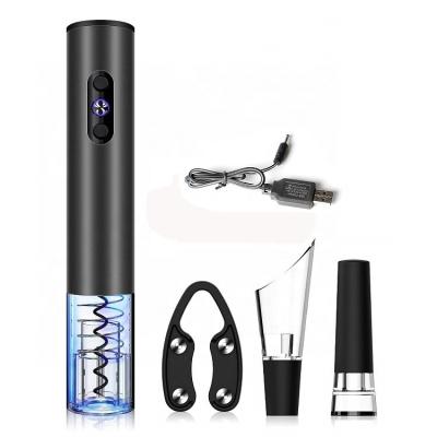 China 2021 Amazon New Arrivals USB Rechargeable Electric Wine Opener Set For Bartender Kit Bottle Rechargeable for sale