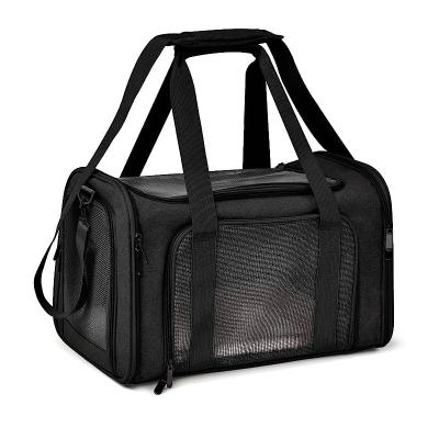 China Hot Sale Eco Friendly Airline Approved Dog Nylon Cat Pet Cages Bag Soft Sided Mesh Outdoor Pet Dog Carrier Travel Bag for sale