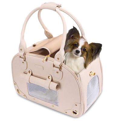 China Custom Color Shiny Breathable Custom Logo Large Capacity Designer Dog Foldable Carrier Tote Travel Bag For Dog for sale