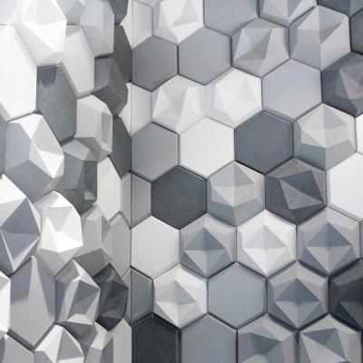 China Highly Efficient Hexagon 3D Polyester Decorative Sound Absorption Soundproof Wall Panel Felt Acoustic Panel for sale