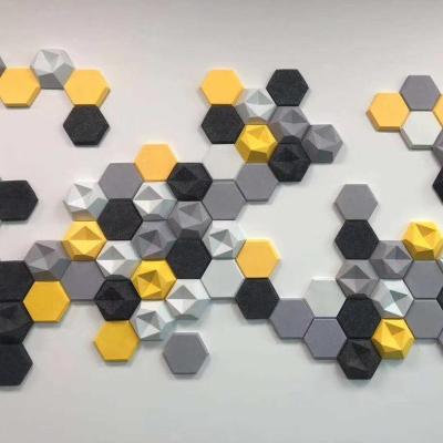 China modern 3d hexagon cube polyester fiber sound barrier for sale