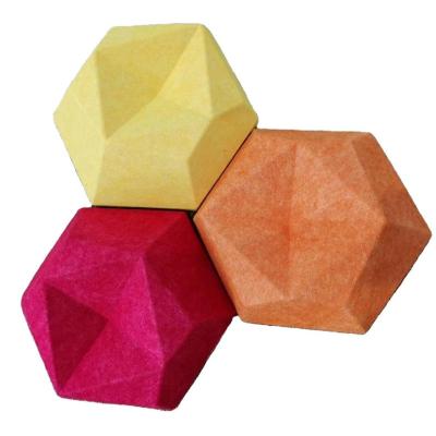 China Modern Hexagon 3D Polyester Fiber Acoustic Panel For Office Wall / Studio Room for sale