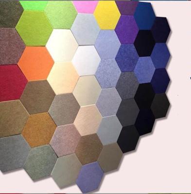 China 2020 Eco-friendly Art Soundproof Decorative Hexagon Pet Polyester Fiber Acoustic Panels For Office for sale