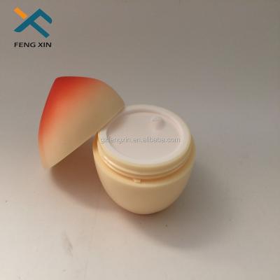 China BEAUTY PACKAGING Plastic Cream Empty Peach Apple Pear Lemon Fruit Shape Jar 30ml Cosmetic Jar With Plastic Material for sale