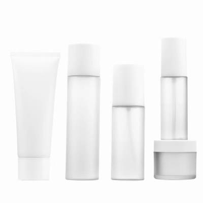 China Custom Cosmetic Containers Skin Care Bottle Set 50ml 80ml 100ml 120ml Plastic Bottle and Jar for sale