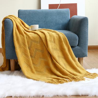 China Inyahome Portable Crochet Knitted Plaids Nordic Blankets Throw Fluffy Warm Comfy Sofa For Fall Couch Bed Sofa Living Room Chair Car Plaids for sale