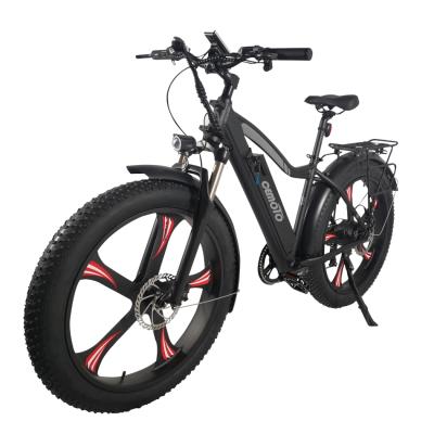 China Hot Sale 48V Aluminum Alloy Lithium Battery 500W Motor Magnesium Wheels Aluminum Frame 26 Inch Fat Tire Electric Bicycle for sale