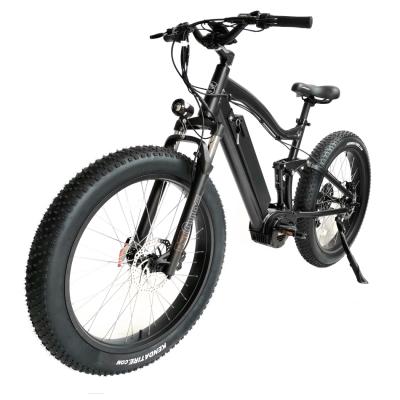 China Bafang Mid Motor Linkage Bar Aluminum Alloy Super Power 4 Suspension 48v 1000W Mountain Fat Tire Electric Bicycle for sale