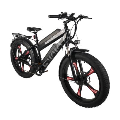 China Unique Powerful Aluminum Alloy CEMOTO Dual E-Bike Dual Batteries Dual Motors 500W Magnesium Wheels 26 Inch Fat Tire Electric Bike for sale