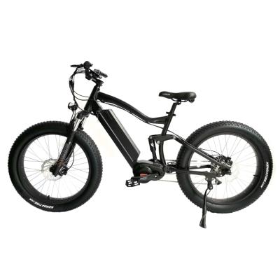 China Electric Bicycle 500W 750W 1000W Bafang Mid Drive Aluminum Alloy Motor 48V Lithium Battery Full Suspension Super Fat Tire for sale