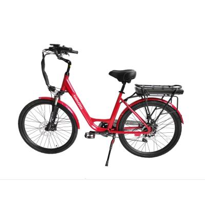 China Aluminum Alloy Easy View E-Bike 36V 350W Lithium Battery 26 Inch Stage City Electric Bicycle For Women for sale