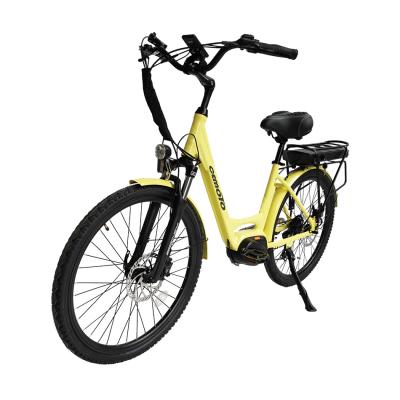 China Newcomers aluminum alloy 350w lithium battery 7 speed electric bicycle 36V Shimano hydraulic disc brake 26 inch city electric bicycle for sale