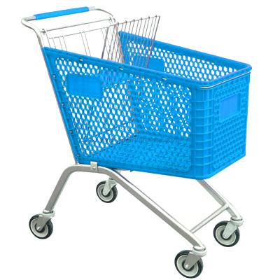 China European plastic 125L shopping cart with herringbone base for sale