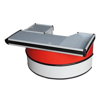 China 1) Supermarket 2)stores 3)store half round stainless steel worktop checkout metal counter for supermarket checkout counter for sale