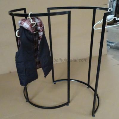 China 1)Supermarket 2)stores 3)semi-circular shop island rack hanger stainless steel clothing props round clothing hanger island rack for sale