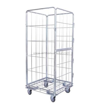 China Metal Luggage Trolley Wire Container Rolling Logistic Container for sale