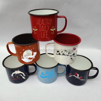 China Sustainable Milk Series Enamel Mug In Customized Logos for sale