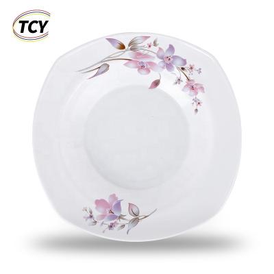 China 8/9/10 Inch Opal Glassware Plate Wedding Decor Cutlery Buffet Home Viable Soup Dish for sale