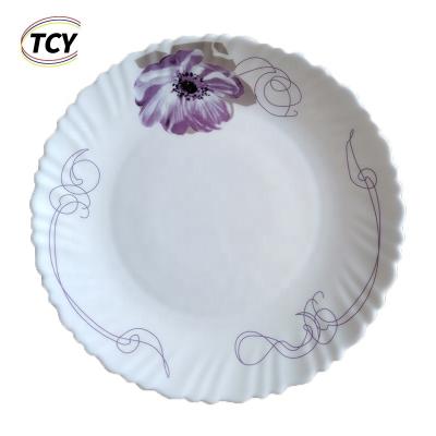 China Wholesale Cheap Dinner Dish Viable Opal Glassware Heat Resistant Home/Restaurant/Commercial 9 Inch White Dinner Dish Dish for sale