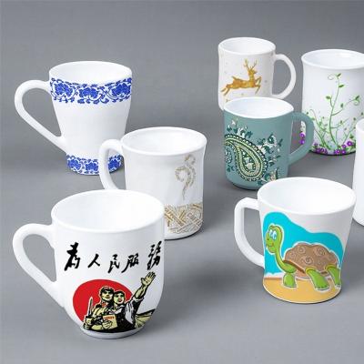 China New Viable Tempered Coffee Beer Mug Decal Opal Mug Glassware Tempered Tea Mug and Cup Heat Resistant Glass Set for sale