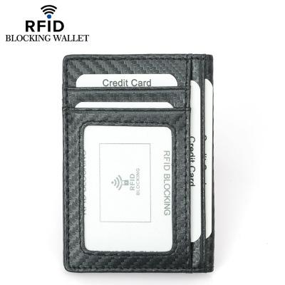 China New High Quality Business Carbon Card Holder Men Credit RFID ID Card Holder Wallet for sale