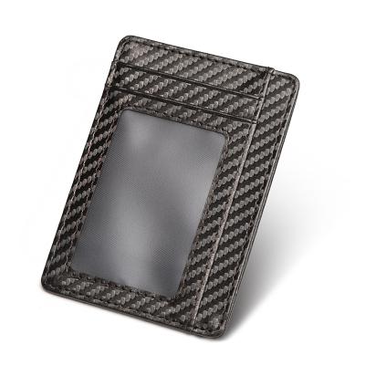 China Business Carbon Fiber Rfid PU Leather Credit Card Holders For Men Slim Wallet for sale