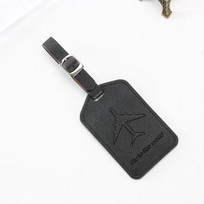 China Fashionable Creative PU Stain Suitcase Tag Luggage Tag Durable Leather Luggage Tag Aircraft Luggage Tag for sale