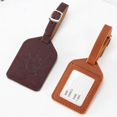 China Durable Creative New Fashion PU Leather Luggage Tag Boarding Pass Luggage Tag for sale