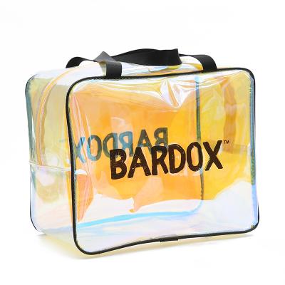 China Fashionable Large Capacity Storage Bag Fashion Transparent TPV Letter Storage Bag Portable Toiletry Cosmetic Bag for sale