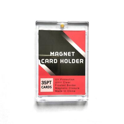 China Clear Plastic Magnetic Sports Baseball Water/Dust/Scratch Proof One Touch Card Holder 35PT Magnetic Card Case for sale