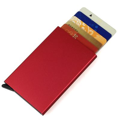 China RFID Blocking Protects RFID Metal Auto Box Anti Large Capacity Card Holder Aluminum Card Case Wallet for sale