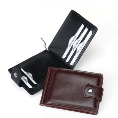 China RFID Blocking Protects Men's Mini Purse Money Clip Wallet Credit ID Leather Bifold Card Holder for sale