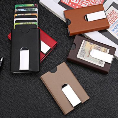 China RFID Blocking Protects Business Anti - Theft ID Credit Card Holder Stacked Design Minimalist for sale