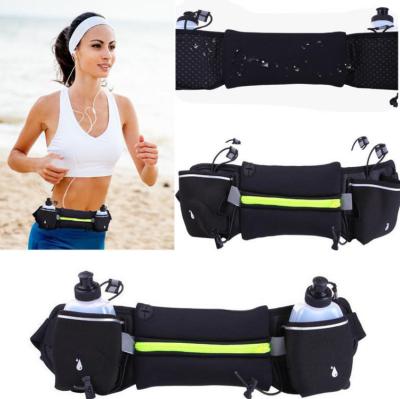 China With Two Bag For Water Bottle For Drinking Sports Running Jogging Belt Waist Bag Hydration Cycling Pack for sale