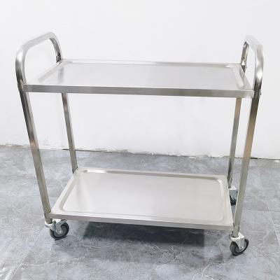 China Factory Customized Three-Layer Stainless Steel Coffee Cart Customization Trolley Hotel Kitchen Bathroom Shelf Cart Coffee Cart for sale