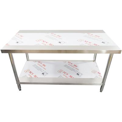 China 201/304 stainless steel custom tool bench apply to hospital factory hotel with partition shelf stainless steel table for sale