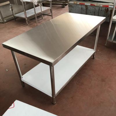 China 201/304 stainless steel apply to hospital factory hotel with partition shelf custom stainless steel table stainless steel tool bench for sale