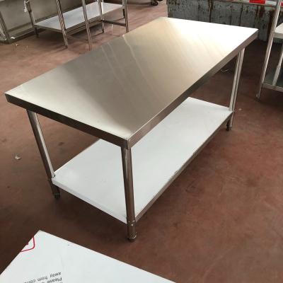 China 201/304 stainless steel 2022 custom tool bench apply to hospital factory hotel double layer stainless steel table for sale